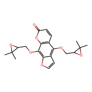 7H-Furo(3,2-g)(1)benzopyran-7-one, 4,9-bis((3,3-dimethyloxiranyl)methoxy)- structure