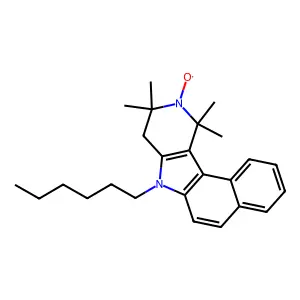 10H-Benzo(e)pyrido(4,3-b)indol-10-yloxy, 7-hexyl-7,8,9,11-tetrahydro-9,9,11,11-tetramethyl- structure