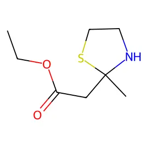 2-Thiazolidineacetic acid, 2-methyl-, ethyl ester structure