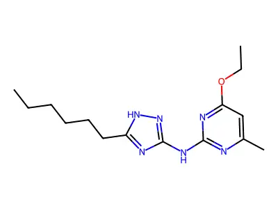 2-Pyrimidinamine, 4-ethoxy-N-(5-hexyl-1H-1,2,4-triazol-3-yl)-6-methyl- structure