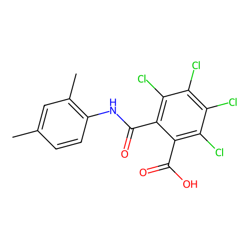 2,3,4,5-Tetrachloro-6-[(2,4-dimethylanilino)carbonyl]benzoic acid structure