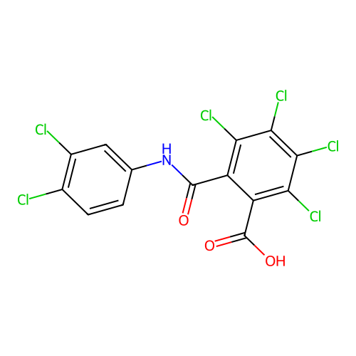 2,3,4,5-Tetrachloro-6-[(3,4-dichloroanilino)carbonyl]benzoic acid structure