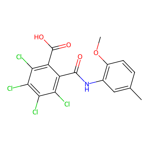 2,3,4,5-Tetrachloro-6-[(2-methoxy-5-methylanilino)carbonyl]benzoic acid structure