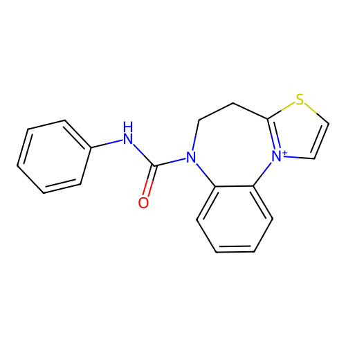 N-phenyl-4,5-dihydro-[1,3]thiazolo[2,3-d][1,5]benzodiazepin-11-ium-6-carboxamide structure