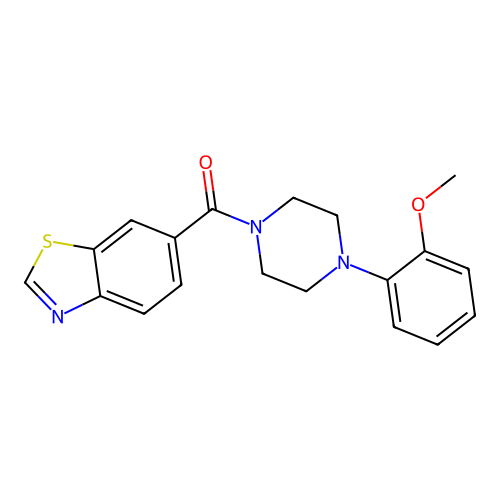 Benzo[d]thiazol-6-yl(4-(2-methoxyphenyl)piperazin-1-yl)methanone structure