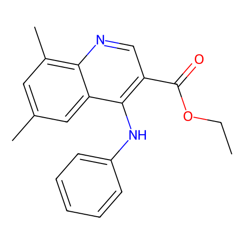 Ethyl 6,8-dimethyl-4-(phenylamino)quinoline-3-carboxylate structure