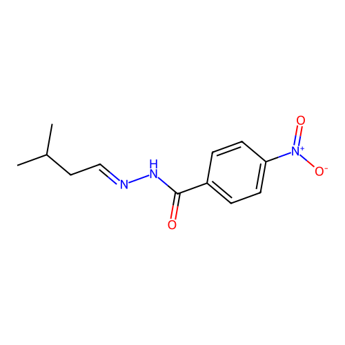 N-[(E)-3-methylbutylideneamino]-4-nitrobenzamide structure