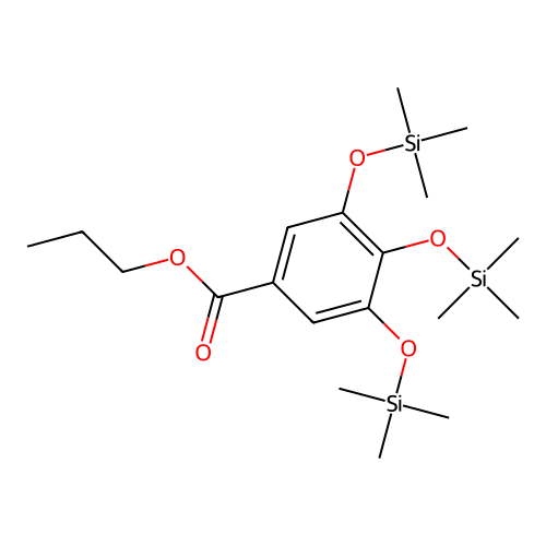 Benzoic acid, 3,4,5-tris[(trimethylsilyl)oxy]-, propyl ester structure
