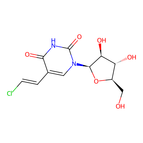 1-beta-D-Arabinofuranosyl-5-((1E)-2-chloroethenyl)-2,4(1H,3H)-pyrimidinedione structure