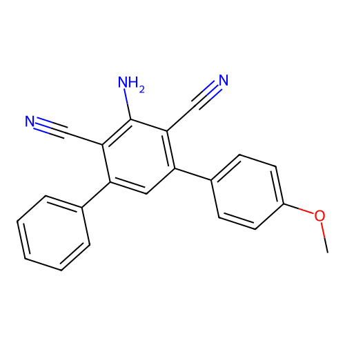 5'-Amino-4-methoxy-1,1':3',1''-terphenyl-4',6'-dicarbonitrile structure