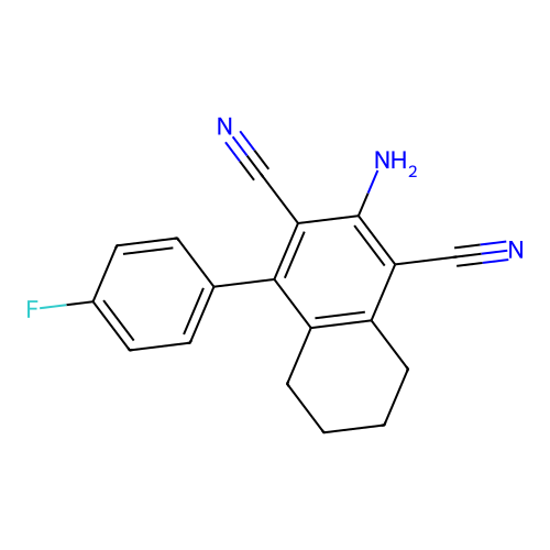 2-Amino-4-(4-fluorophenyl)-5,6,7,8-tetrahydronaphthalene-1,3-dicarbonitrile structure