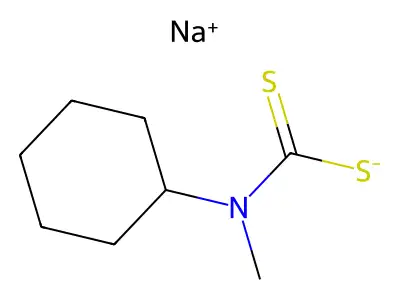 Carbamodithioic acid, cyclohexylmethyl-, sodium salt structure