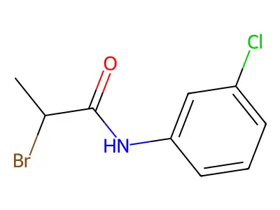 2-bromo-N-(3-chlorophenyl)propanamide structure