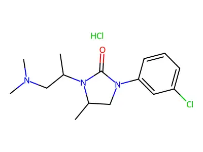 2-Imidazolidinone, 1-(3-chlorophenyl)-3-(2-(dimethylamino)-1-methylethyl)-4-methyl-, monohydrochloride structure