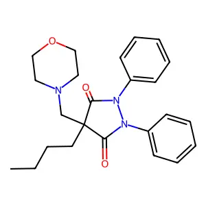 3,5-Pyrazolidinedione, 4-butyl-4-(4-morpholinylmethyl)-1,2-diphenyl- structure