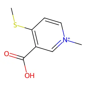 3-Carboxy-1-methyl-4-(methylsulfanyl)pyridinium structure