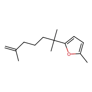 2-(2,6-Dimethylhept-6-en-2-yl)-5-methylfuran structure