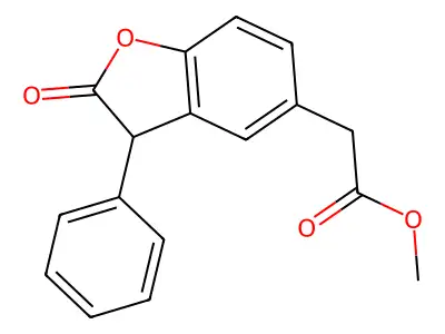 5-Benzofuranacetic acid, 2,3-dihydro-2-oxo-3-phenyl-, methyl ester structure