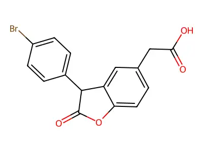 5-Benzofuranacetic acid, 2,3-dihydro-3-(4-bromophenyl)-2-oxo- structure