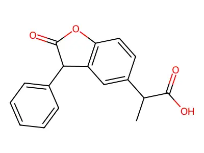 2-(2-Oxo-3-phenyl-2,3-dihydro-1-benzofuran-5-yl)propanoic acid structure