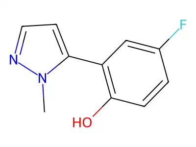 4-fluoro-2-(1-methyl-1H-pyrazol-5-yl)phenol structure