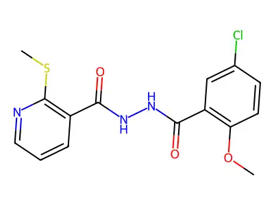 N'-(5-chloro-2-methoxybenzoyl)-2-(methylsulfanyl)pyridine-3-carbohydrazide structure
