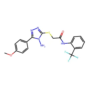 2-{[4-amino-5-(4-methoxyphenyl)-4H-1,2,4-triazol-3-yl]sulfanyl}-N-[2-(trifluoromethyl)phenyl]acetamide structure