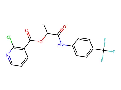 1-{[4-(Trifluoromethyl)phenyl]carbamoyl}ethyl 2-chloropyridine-3-carboxylate structure