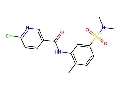 6-chloro-N-[5-(dimethylsulfamoyl)-2-methylphenyl]pyridine-3-carboxamide structure