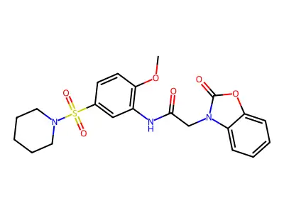 N-(2-Methoxy-5-(piperidin-1-ylsulfonyl)phenyl)-2-(2-oxobenzo[d]oxazol-3(2H)-yl)acetamide structure