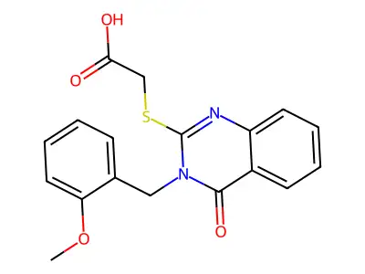 2-({3-[(2-methoxyphenyl)methyl]-4-oxo-3,4-dihydroquinazolin-2-yl}sulfanyl)acetic acid structure