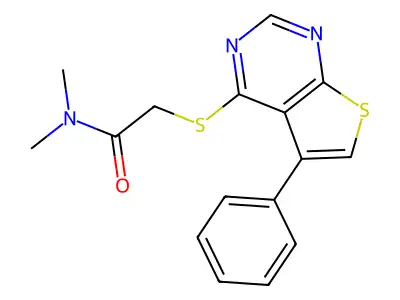 N,N-Dimethyl-2-[(5-phenylthieno[2,3-d]pyrimidin-4-yl)thio]acetamide structure