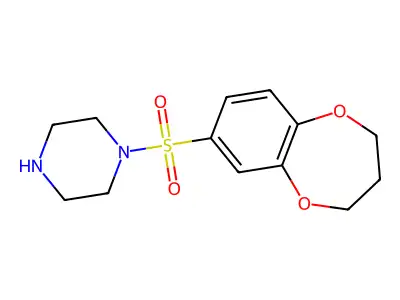 1-(3,4-dihydro-2H-1,5-benzodioxepine-7-sulfonyl)piperazine structure