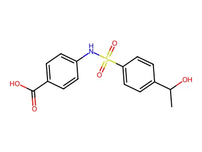 4-(4-(1-Hydroxyethyl)benzenesulfonamido)benzoic acid structure