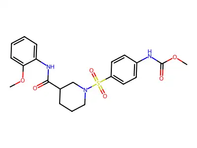 methyl N-[4-({3-[(2-methoxyphenyl)carbamoyl]piperidin-1-yl}sulfonyl)phenyl]carbamate structure