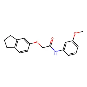 2-(2,3-dihydro-1H-inden-5-yloxy)-N-(3-methoxyphenyl)acetamide structure