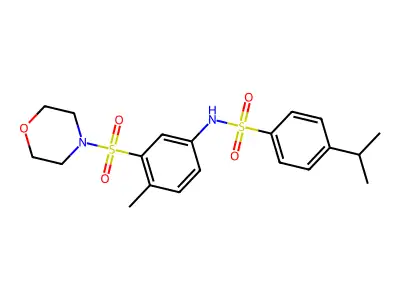 N-(4-methyl-3-morpholin-4-ylsulfonylphenyl)-4-propan-2-ylbenzenesulfonamide structure
