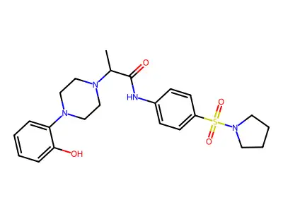 2-[4-(2-hydroxyphenyl)piperazin-1-yl]-N-(4-pyrrolidin-1-ylsulfonylphenyl)propanamide structure