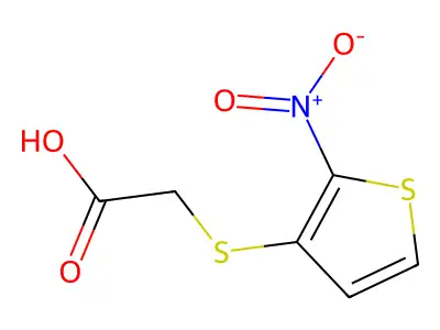 2-[(2-Nitrothiophen-3-yl)sulfanyl]acetic acid structure