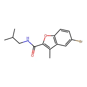 5-Bromo-N-isobutyl-3-methylbenzofuran-2-carboxamide structure