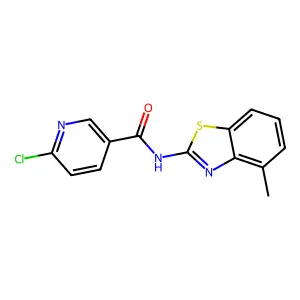 6-chloro-N-(4-methyl-1,3-benzothiazol-2-yl)pyridine-3-carboxamide structure