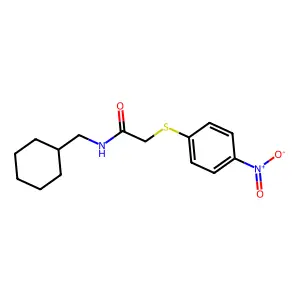 N-(cyclohexylmethyl)-2-(4-nitrophenyl)sulfanylacetamide structure