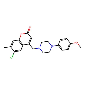 6-chloro-4-((4-(4-methoxyphenyl)piperazin-1-yl)methyl)-7-methyl-2H-chromen-2-one structure