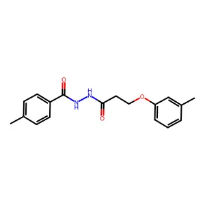 4-methyl-N'-[3-(3-methylphenoxy)propanoyl]benzohydrazide structure