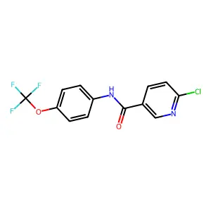6-chloro-N-[4-(trifluoromethoxy)phenyl]pyridine-3-carboxamide structure