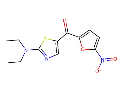 N,N-diethyl-5-(5-nitrofuran-2-carbonyl)-1,3-thiazol-2-amine structure