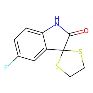 5'-fluorospiro[1,3-dithiolane-2,3'-indol]-2'(1'H)-one structure