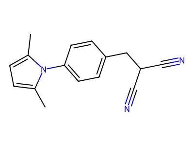 2-[4-(2,5-Dimethyl-1H-pyrrol-1-yl)benzyl]-malononitrile structure