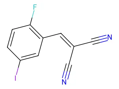 2-[(2-Fluoro-5-iodophenyl)methylidene]propanedinitrile structure