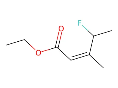 Ethyl 4-fluoro-3-methylpent-2-enoate structure